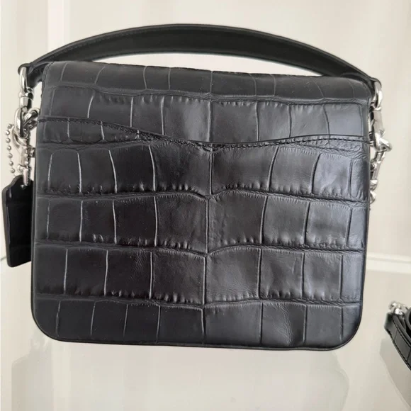 Coach Black Croc-Embossed Cassie 19 Bag - Picture 3 of 6